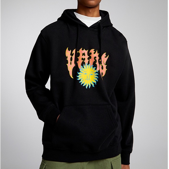 Vans oversized black and colorful sun Bummer Summer hoodie NWT - Picture 1 of 12